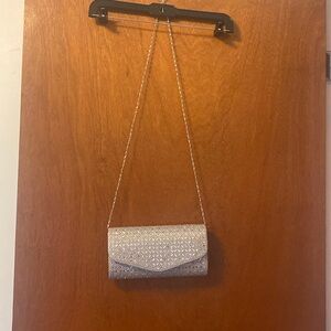 Silver purse with rhinestones